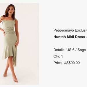 Peppermayo Huntah Midi Dress size 6